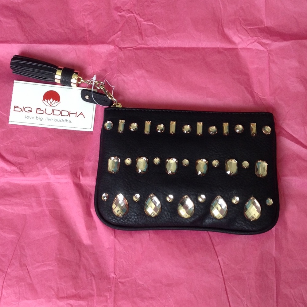 🎀🌟Big Buddha black leather clutch🌟